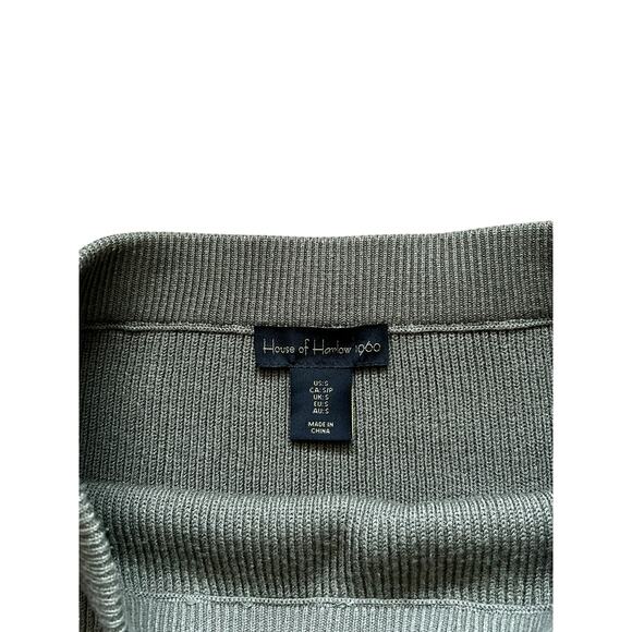 House of Harlow 1960 Forest Green Ribbed Knit Midi Skirt Side Slit Size Small - Picture 3 of 3